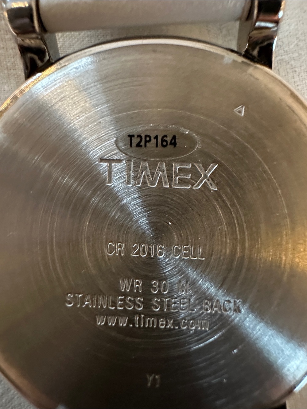 Timex Silver Case White Dial Watch with White Strap - Picture 5 of 6